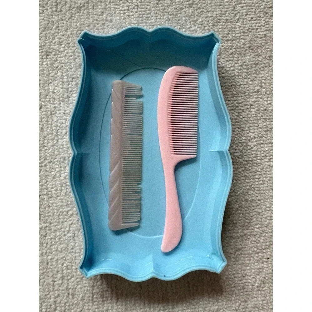 Vintage Doll Vanity Grooming Set Pro-phy-lac-tic Plastic Brushes USA 1950s